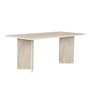 Hanah Home - Mesa de Comedor Travertino, 180x90x75 cm, Color Beige/Mármol, Tablero de Melamina, Capacidad 70 kg